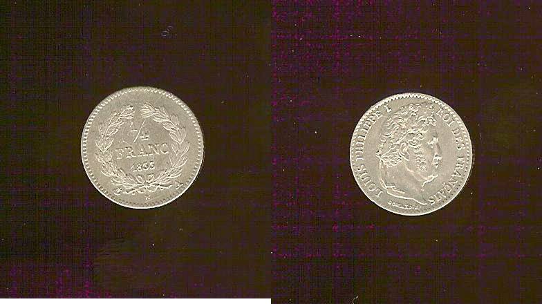 quarter franc Louis Philippe 1833A AU